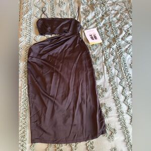 Black Midi Dress with Cut Out Size Small